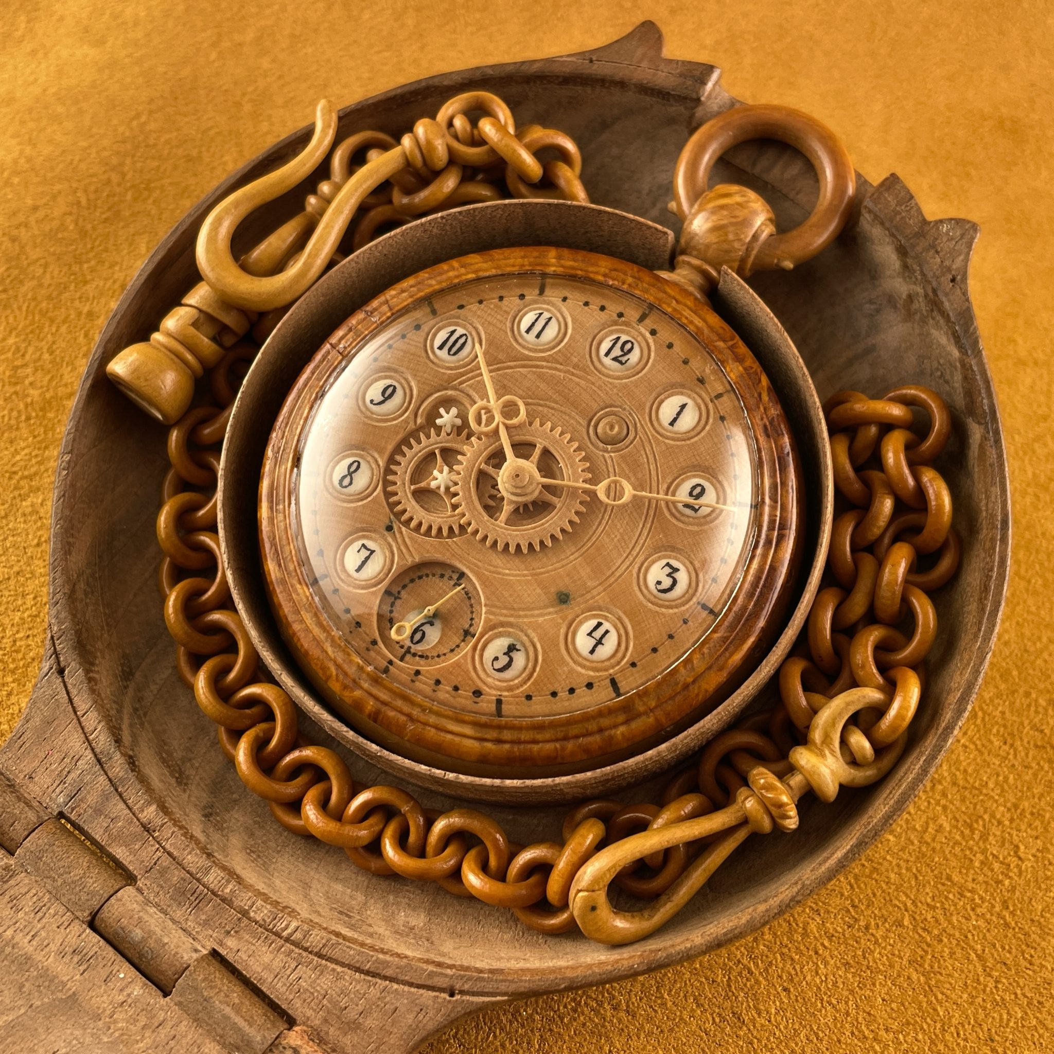 Bronnikov Wood & Bone Pocket Watch – 1865 - Tempus Fugit